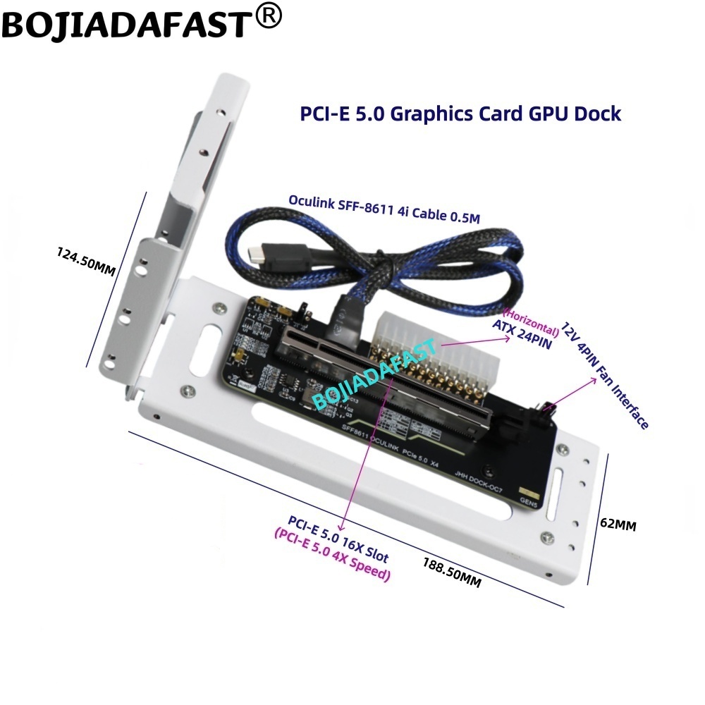 PCI-E 5.0 16X GEN5 Adapter Car - огляд і ціна Oculink Egpu Dock Graphics Card