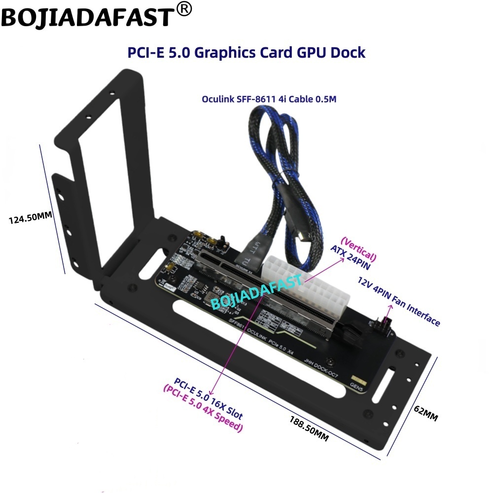 PCI-E 5.0 16X GEN5 Adapter Car - огляд і ціна Oculink Egpu Dock Graphics Card